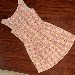 Topshop Pink Floral woman’s Dress with exposed zipper in back. Size 4